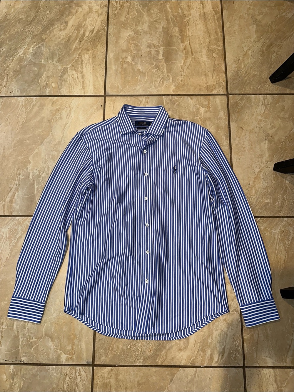 Blue Striped Polo Ralph Lauren Button Up Men’s Size M